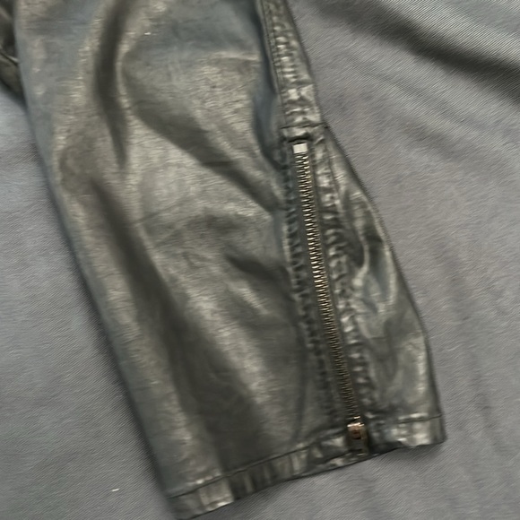 Sanctuary Leather Look Moto Jeans - Picture 9 of 10